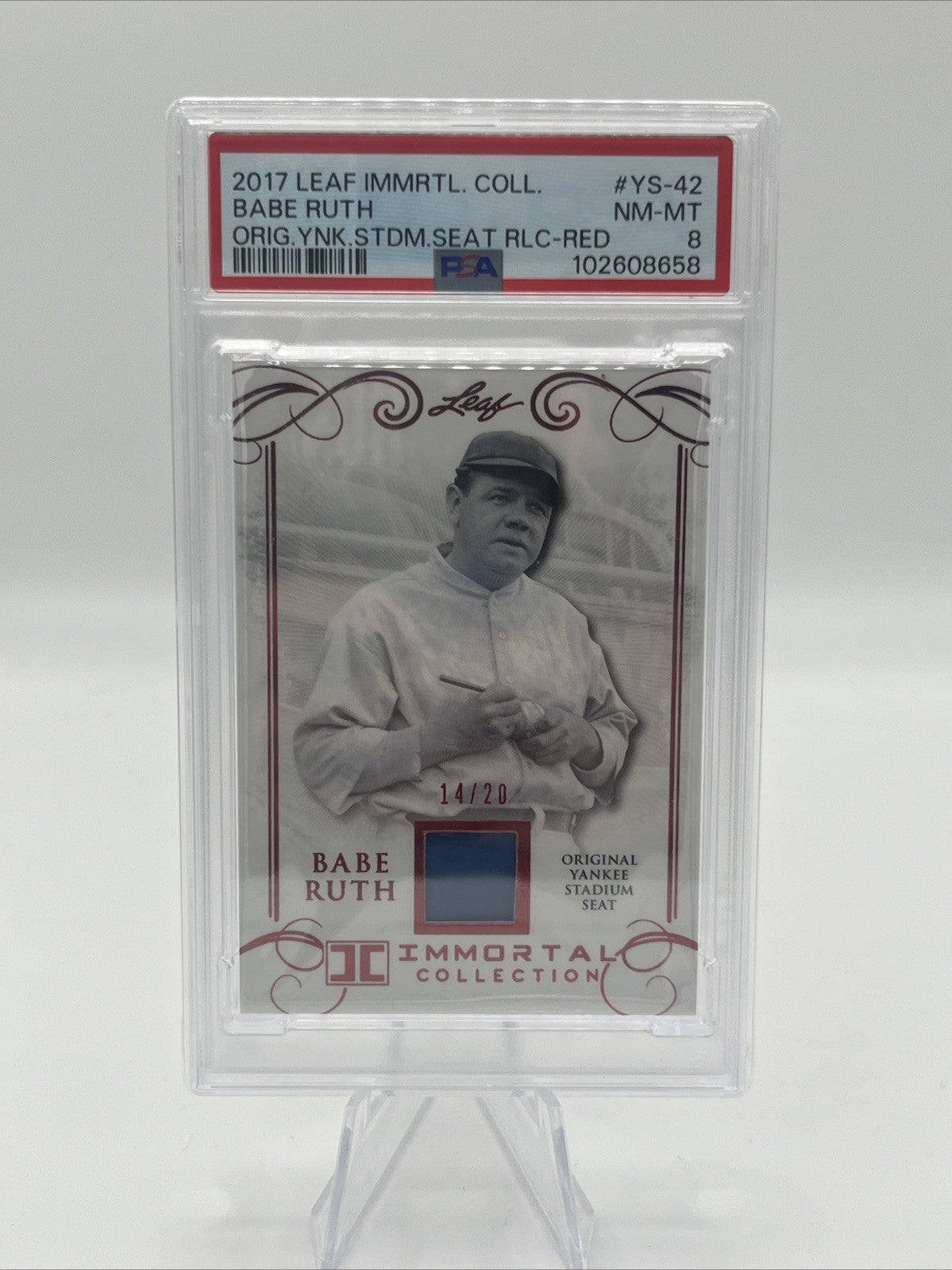 2017 Leaf Babe Ruth Relic PSA 8