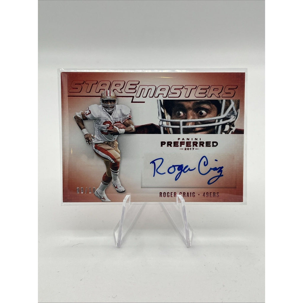 2017 Panini Preferred Roger Craig Stare Masters Auto Red Foil #/10 SSP