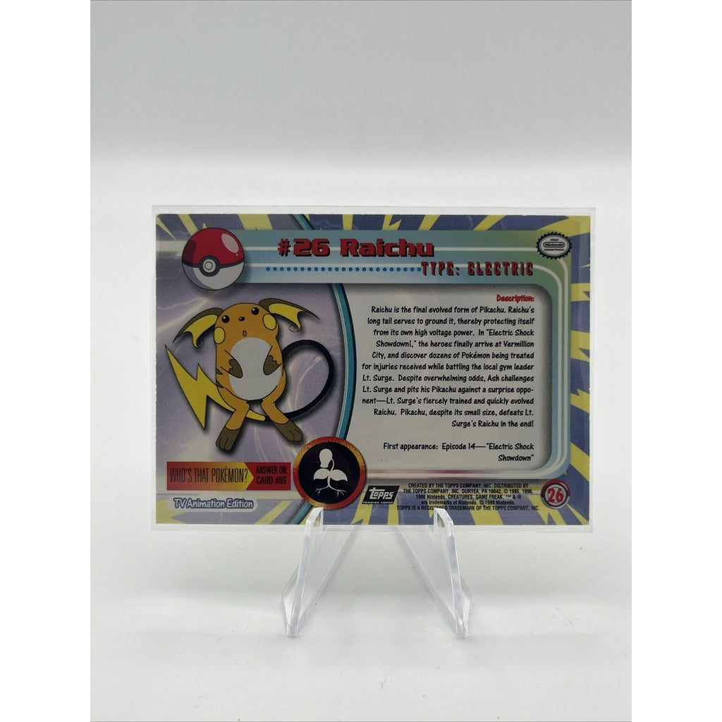 1999 Topps Tv Animation Raichu #26 Foil (RARE) MP