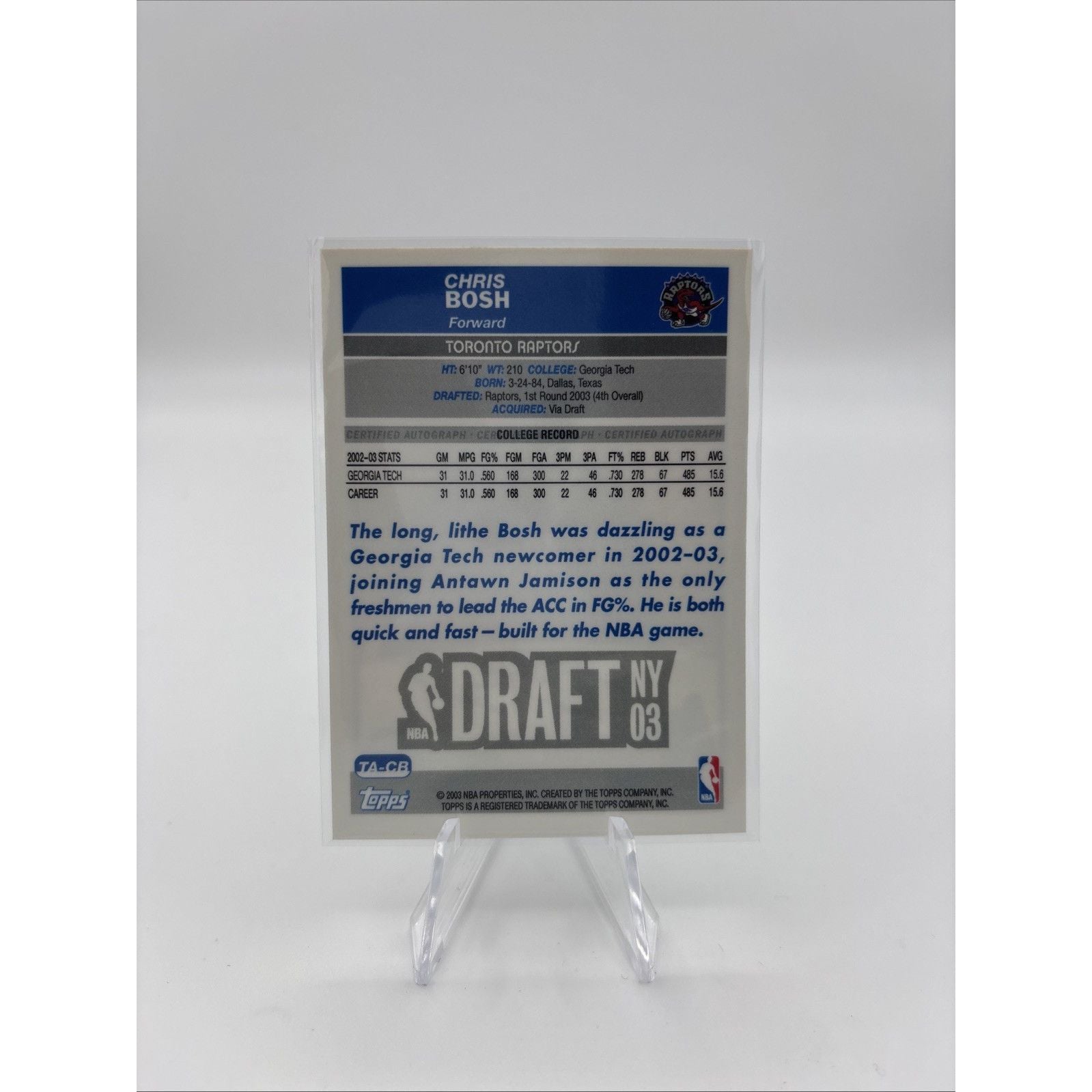 2003-2004 Topps Chris Bosh Autograph #TA-CB