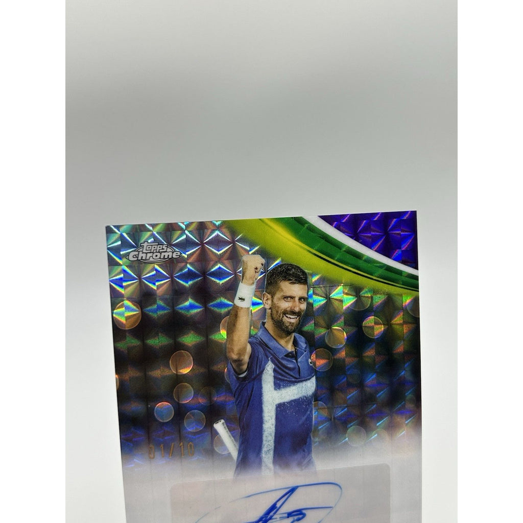 2025 Topps Chrome Novak Djokovic Auto Purple Geometric Refractor #/10