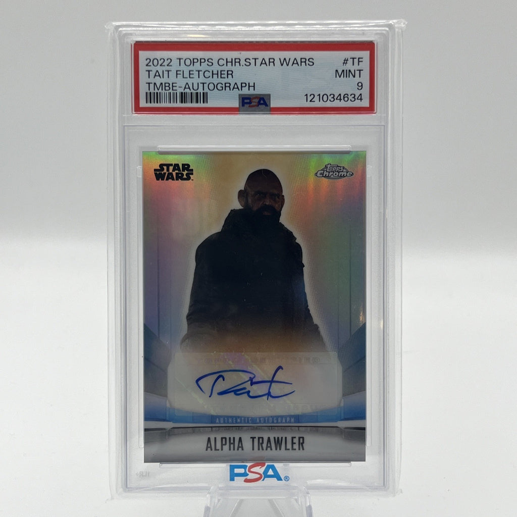 2022 Topps Chrome Star Wars Tait Fletcher as Alpha Trawler Autograph Auto PSA 9