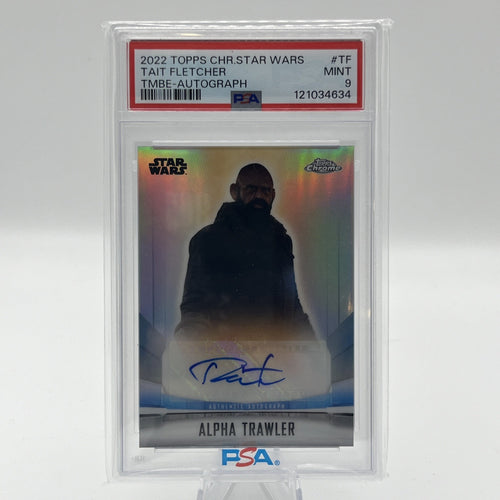 2022 Topps Chrome Star Wars Tait Fletcher as Alpha Trawler Autograph Auto PSA 9