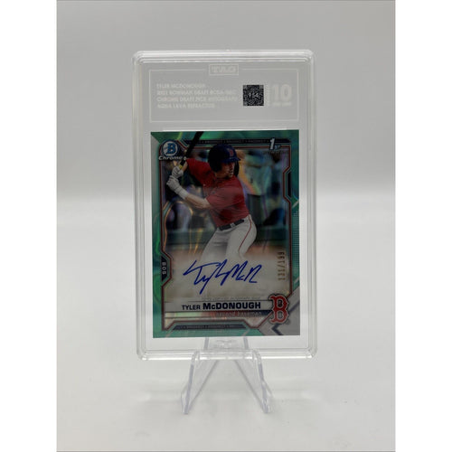 2021 Bowman Draft - Tyler McDonough #CDA-TMC Aqua Lava Refractor #/199 TAG 10
