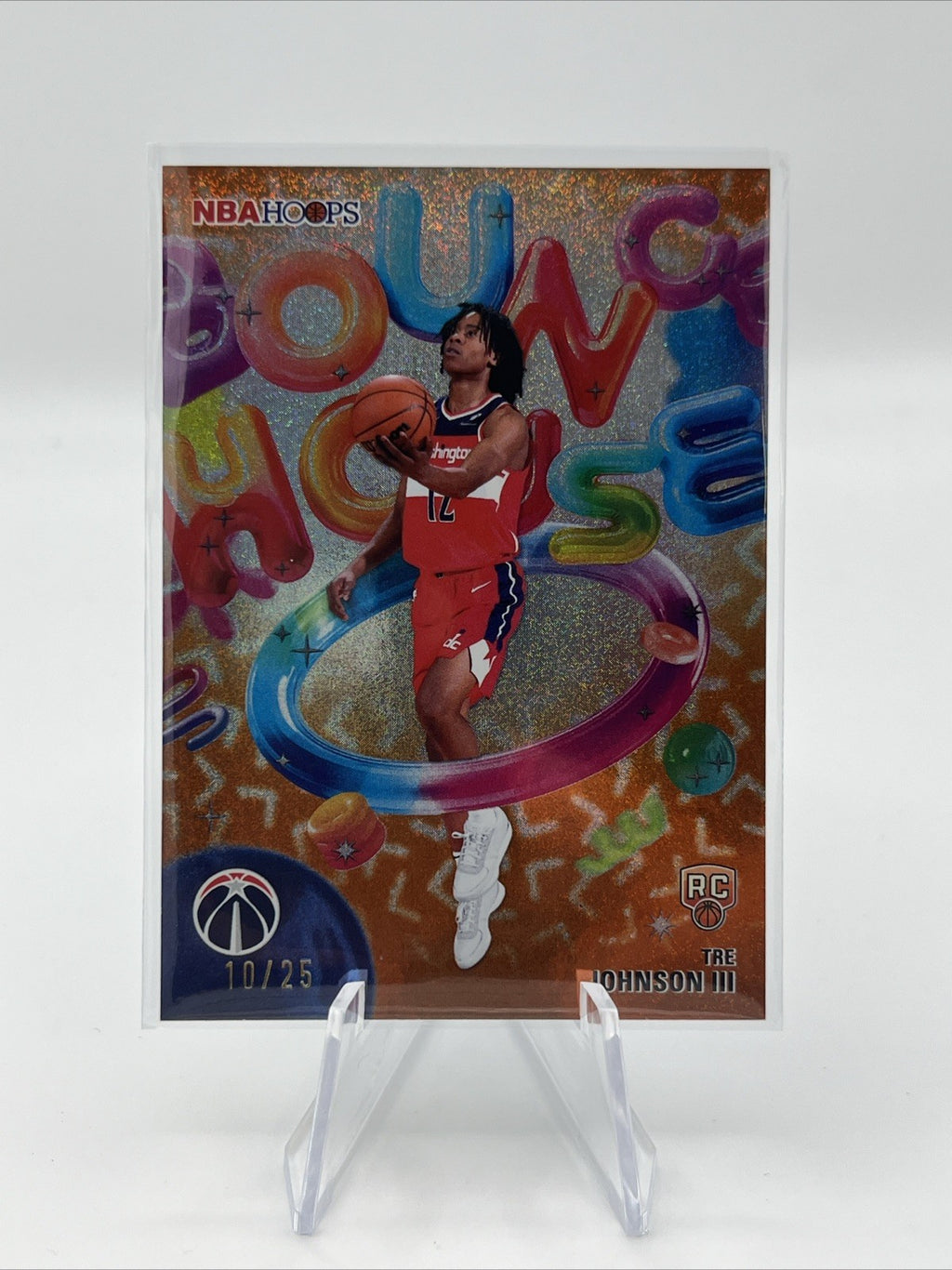 2025-26 NBA Hoops Tre Johnson III Bounce House #BH-21 Pixel Burst Orange /25 RC