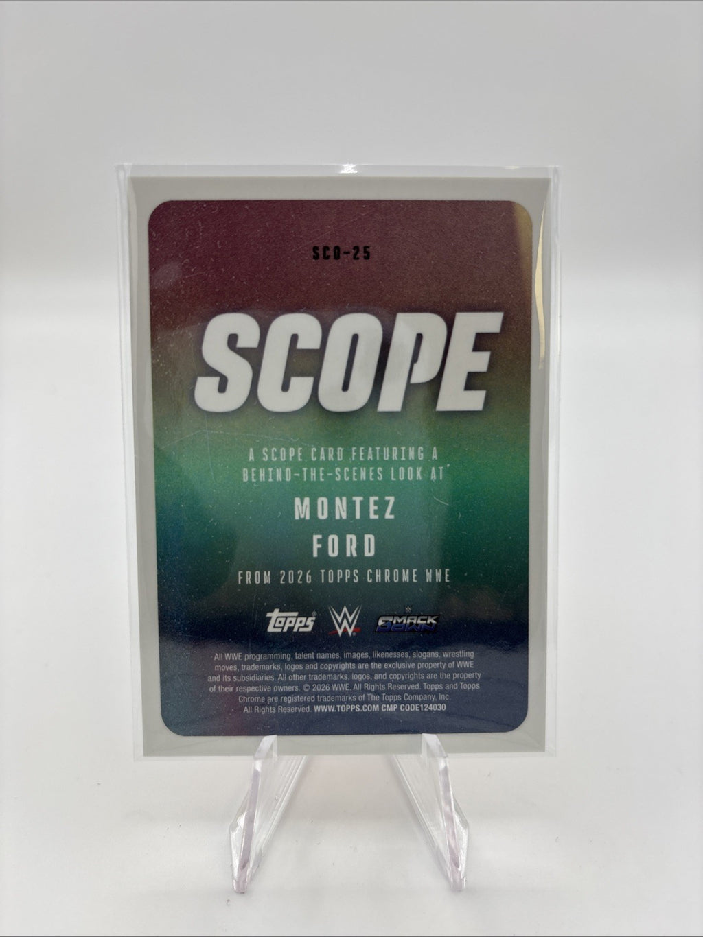 2026 Topps Chrome WWE Montez Ford Scope TRUE ORANGE /25 Wrestling Insert
