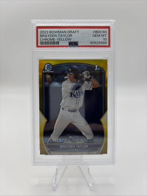 2023 Bowman Draft Brayden Taylor Yellow /75 PSA 10