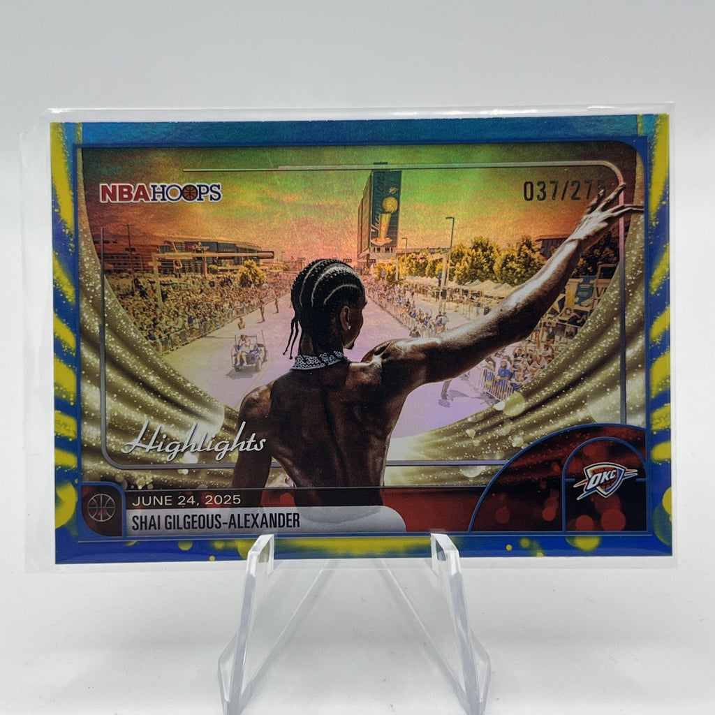 2025-26 Hoops #268 Shai Gilgeous-Alexander Rainbow Blue & Yellow #/275