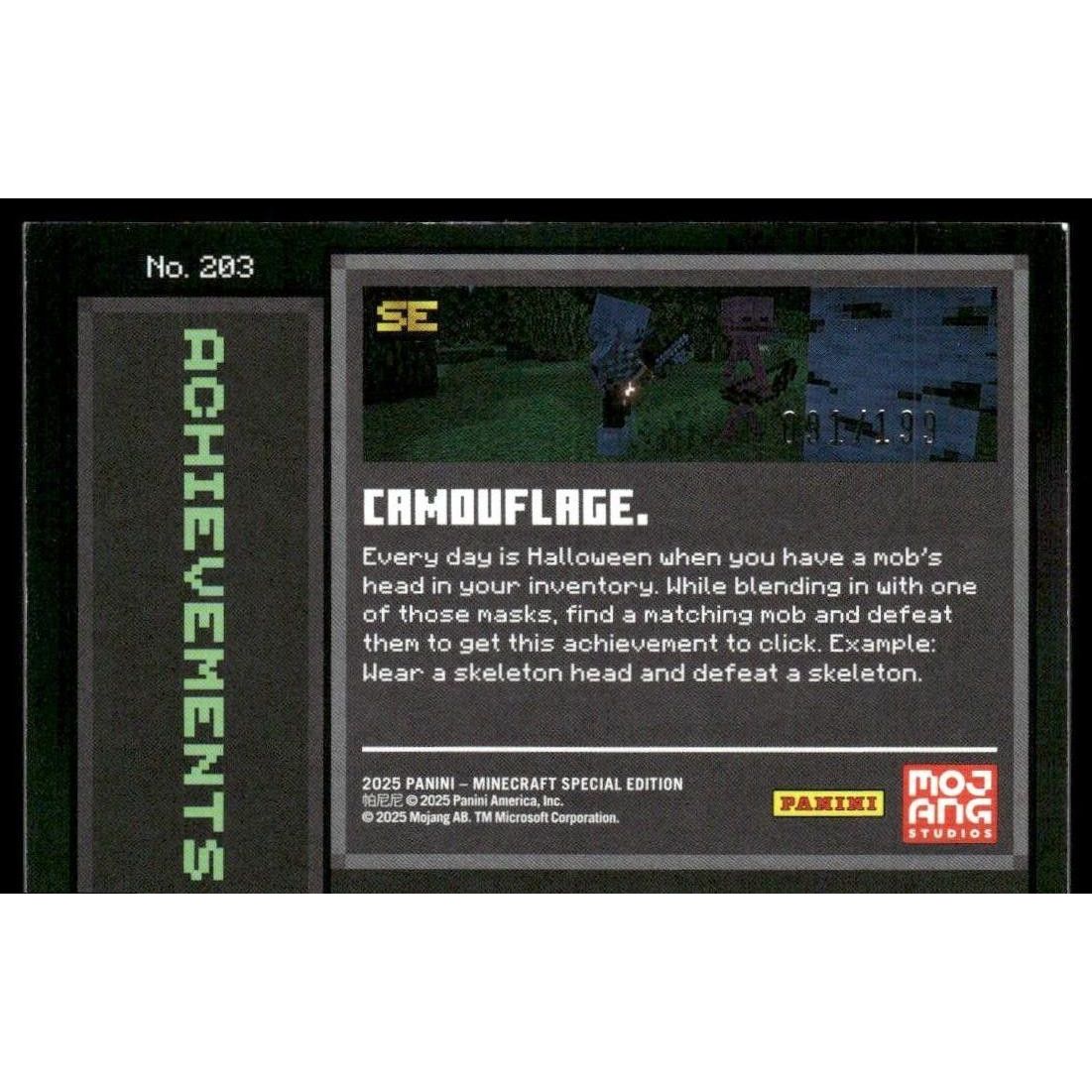 2025 Panini Minecraft 15th Anniversary #203 Camouflage #/199