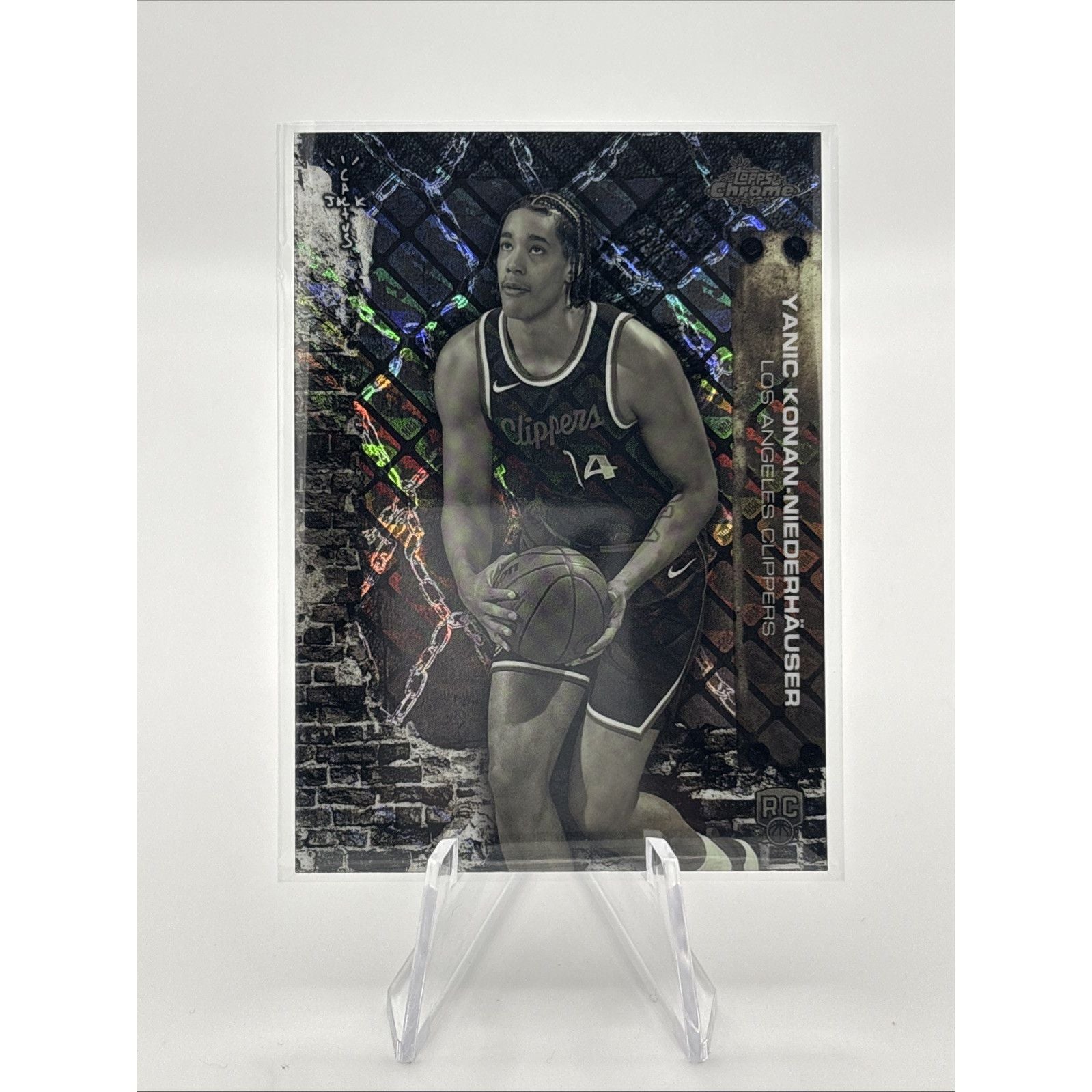 2025-26 Topp Chrome Cactus Jack Yanic Konan-Niederhäuser #90 NBA Logo Refractor 
