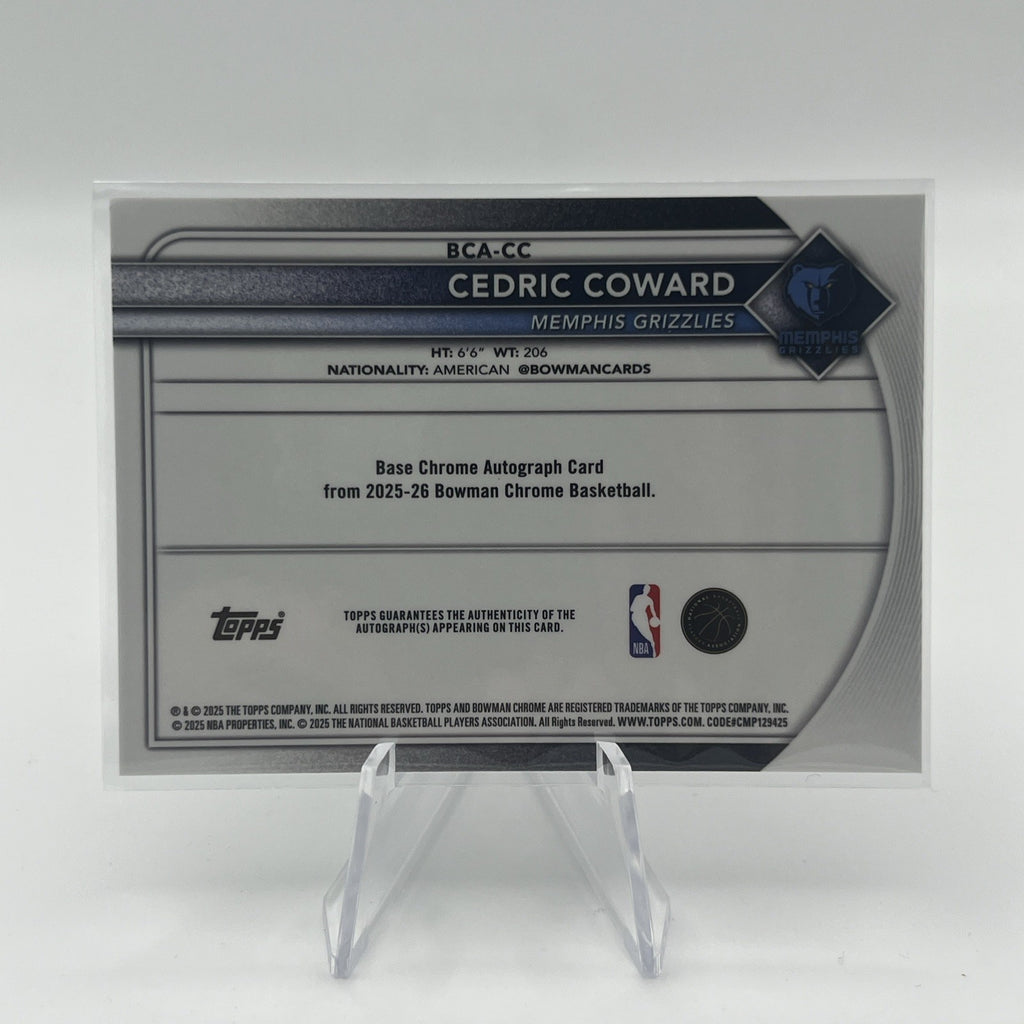2025-26 Bowman Chrome - Cedric Coward Blue X-Fractor Auto #/150 (RC) COLOR MATCH