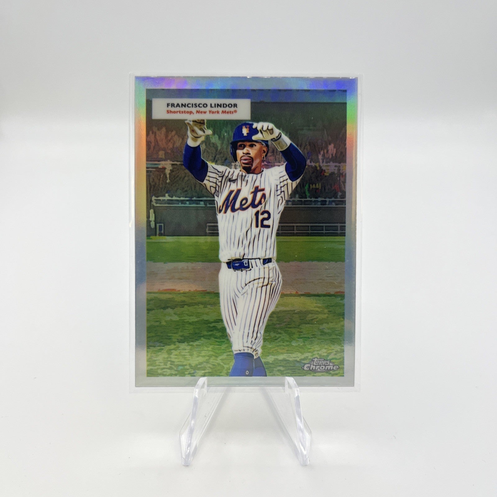 2025 Topps Chrome Platinum Francisco Lindor Mike Piazza 1955 Double Header Mets