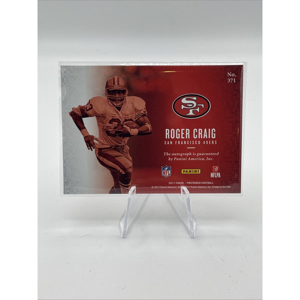 2017 Panini Preferred Roger Craig Stare Masters Auto Red Foil #/10 SSP