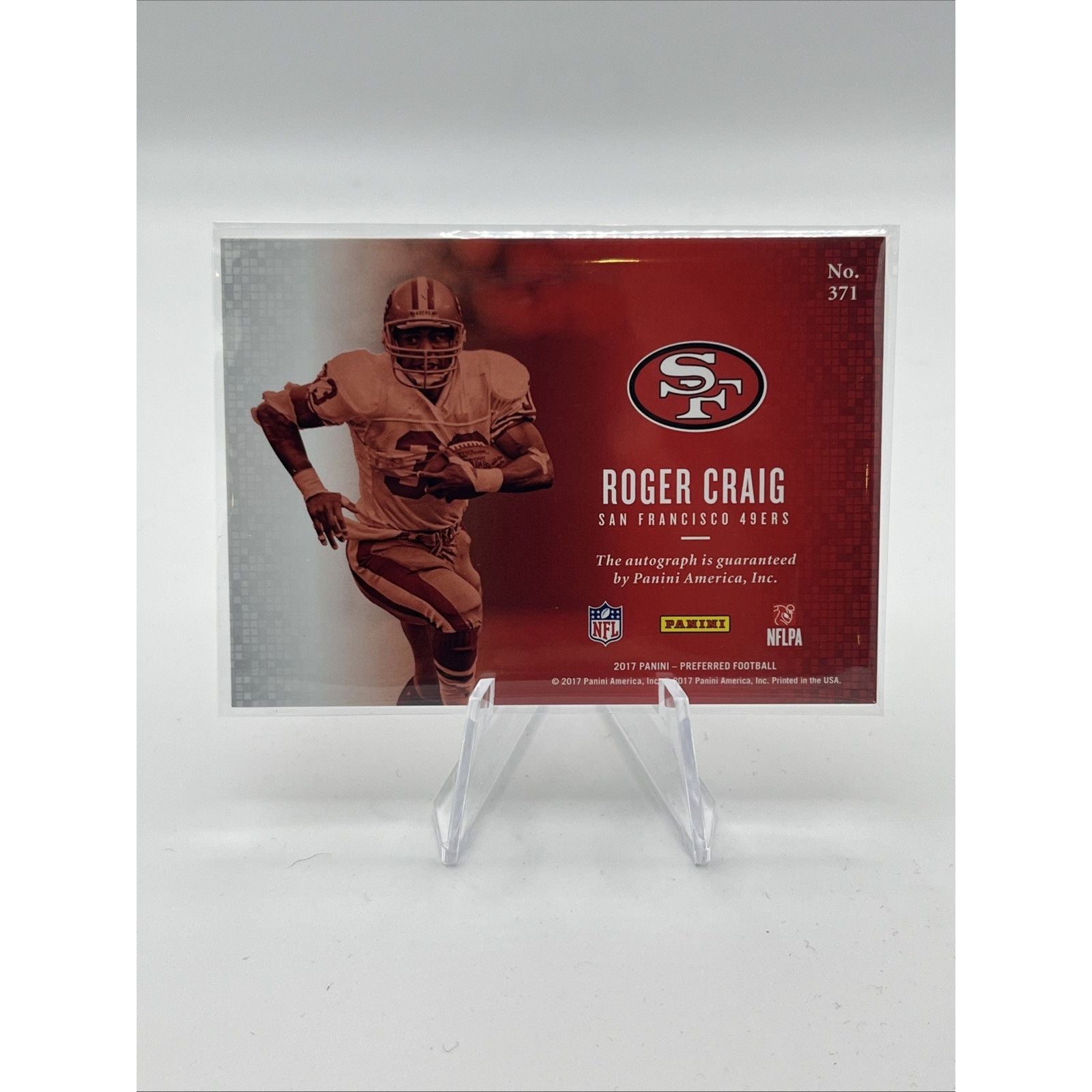 2017 Panini Preferred Roger Craig Stare Masters Auto Red Foil #/10 SSP