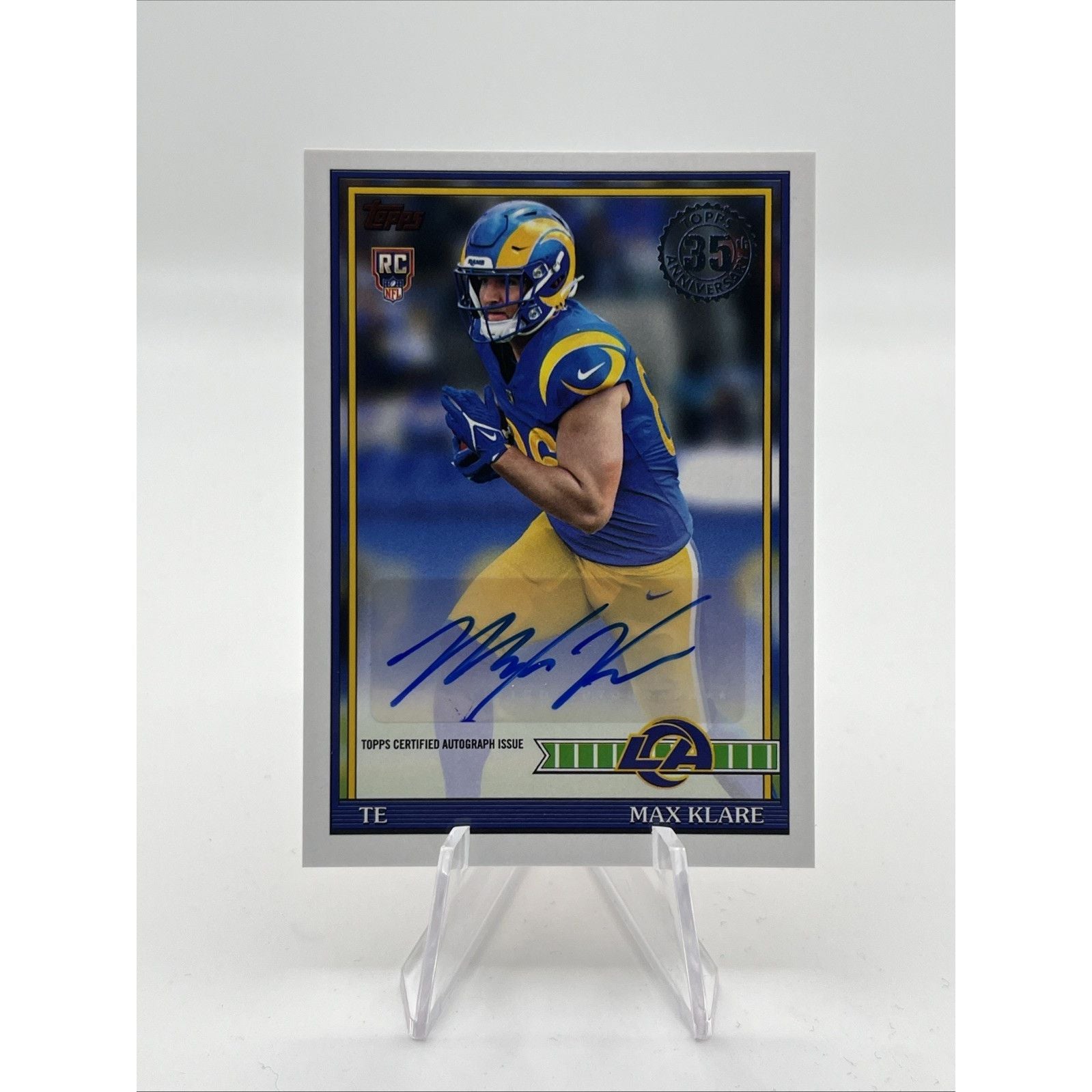 2026 TOPPS FLAGSHIP FOOTBALL 35TH ANNIVERSARY MAX KLARE RC ROOKIE AUTO ~ RAMS