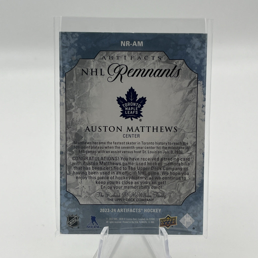 AUSTON MATTHEWS 2023 Upper Deck Artifacts NHL Remnants Game-Used Jersey #NR-AM