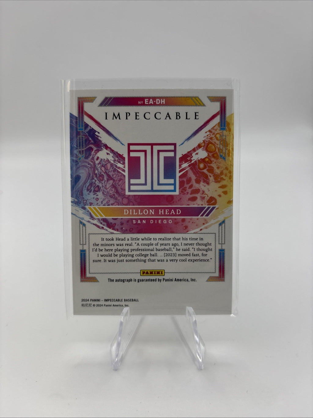 2024 Panini Impeccable - Extravagance Autographs Dillon Head Gold /10