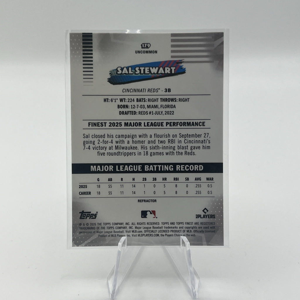 2026 Topps Finest - SAL STEWART - Uncommon Refractor (RC) #179