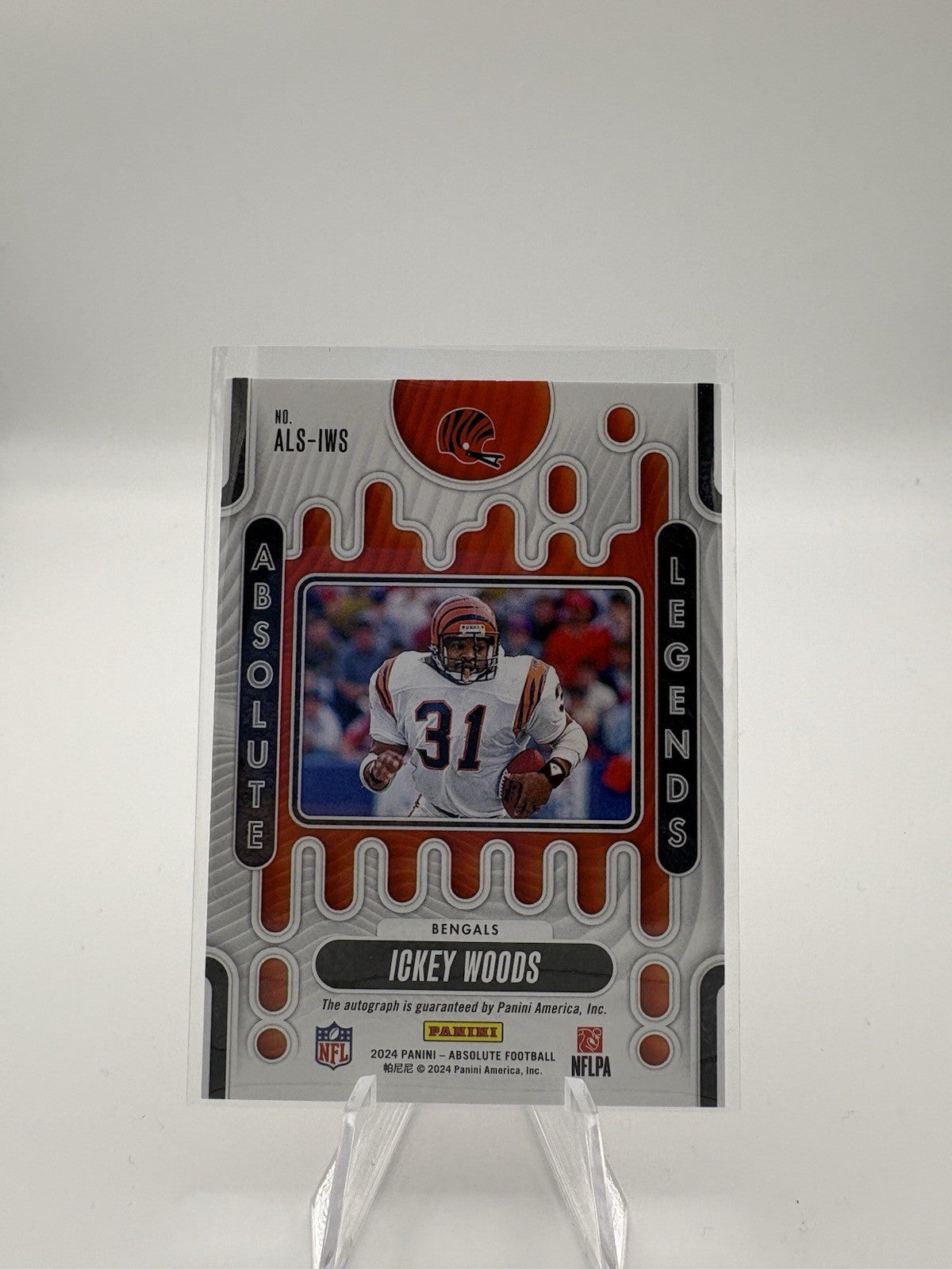 2024 Panini Absolute Ickey Woods Legends Autograph Auto Orange 37/50 #ALS-IWS