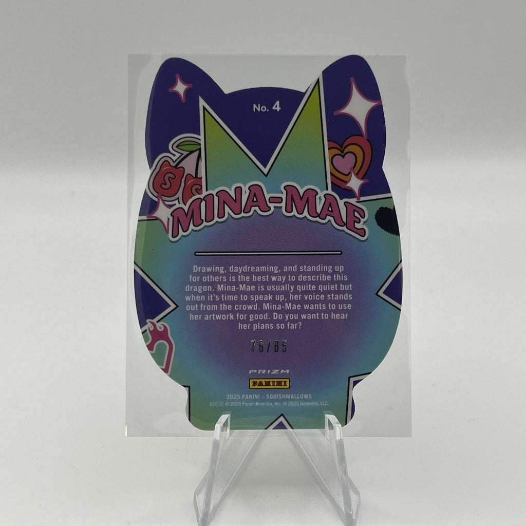 2025 Panini Squishmallows Mina-Mae Die-Cut Trading Card #4 Green Shimmer #76/85