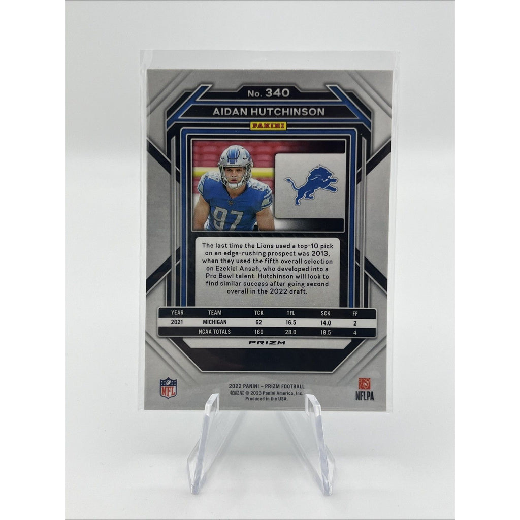 2022 Panini Prizm Aidan Hutchinson RC Light Blue SSP Rookie #340 Lions