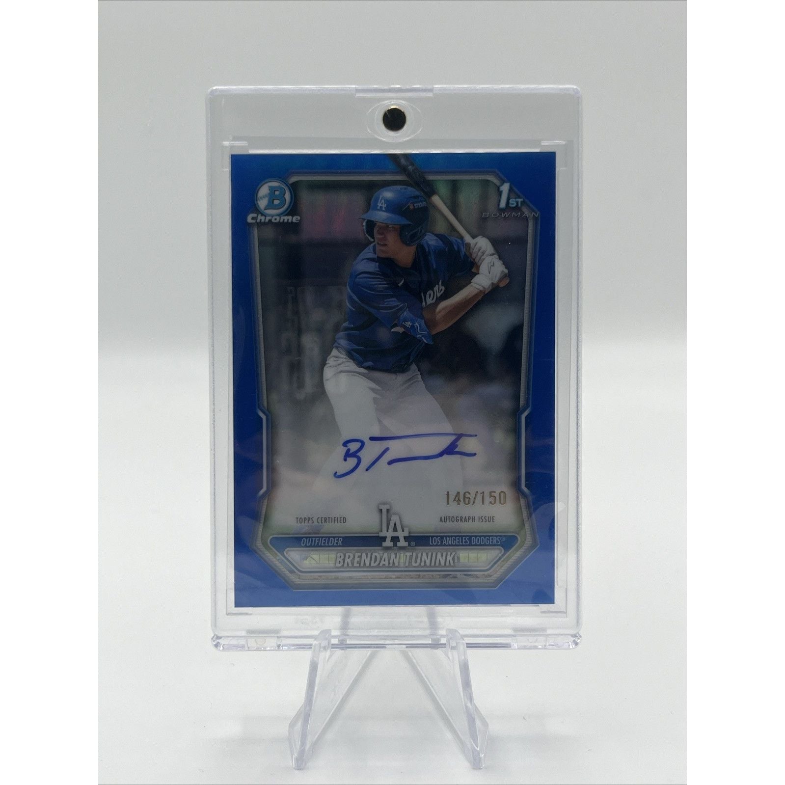 Brendan Tunink 2026 Bowman - 1st Chrome True Blue Refractor Auto /150 - Dodgers