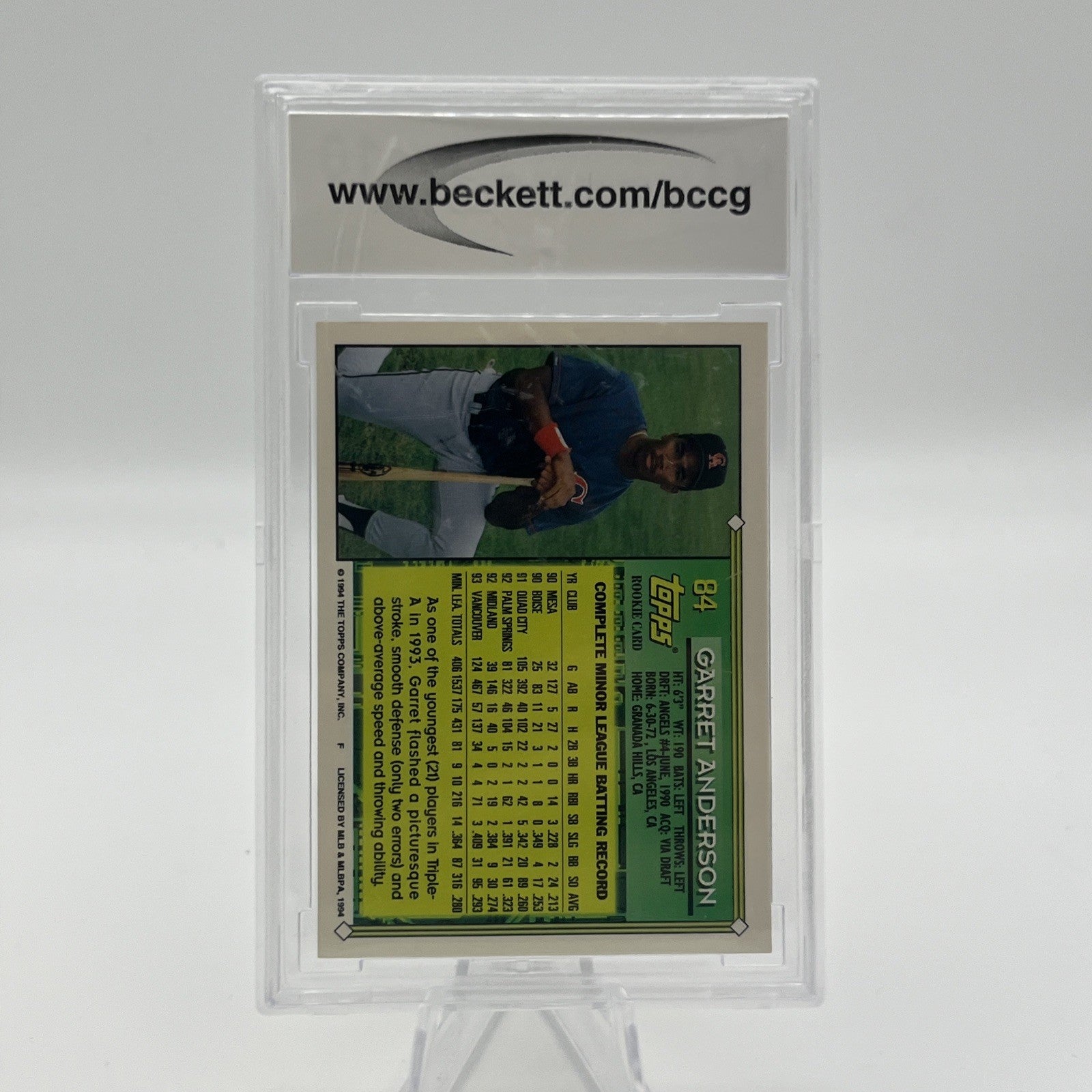 1994 Topps Garret Anderson BCCG 10