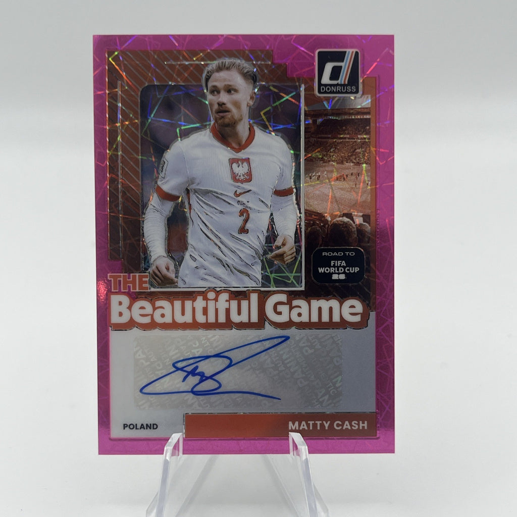 2026 Donruss Soccer FIFA World Cup Beautiful Game Auto Matty Cash Pink Lazer