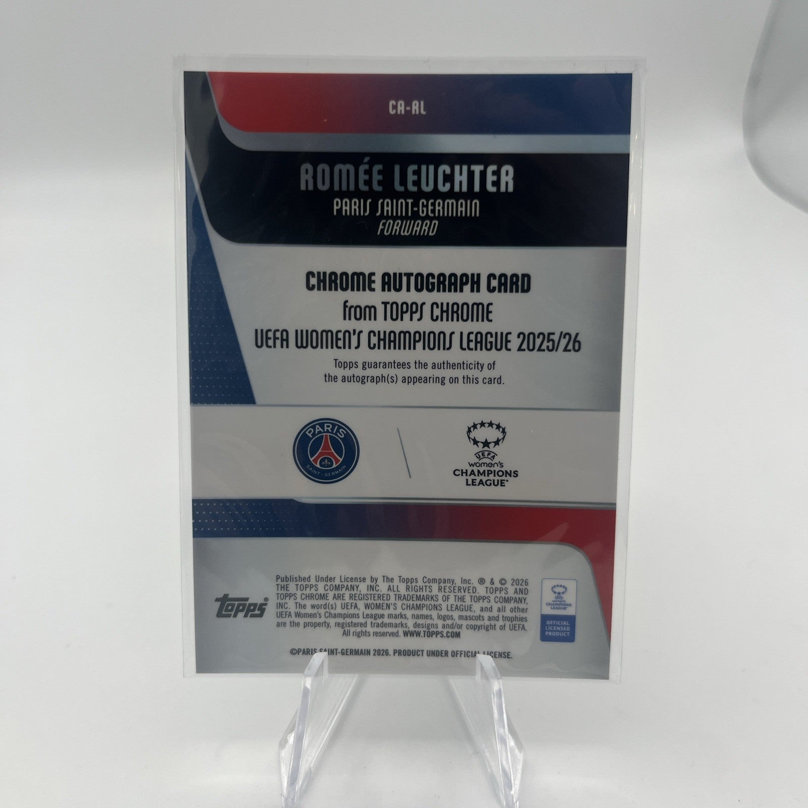 TOPPS Chrome 2025-26 UEFA Womens Champions League Romee Leuchter Refractor Auto