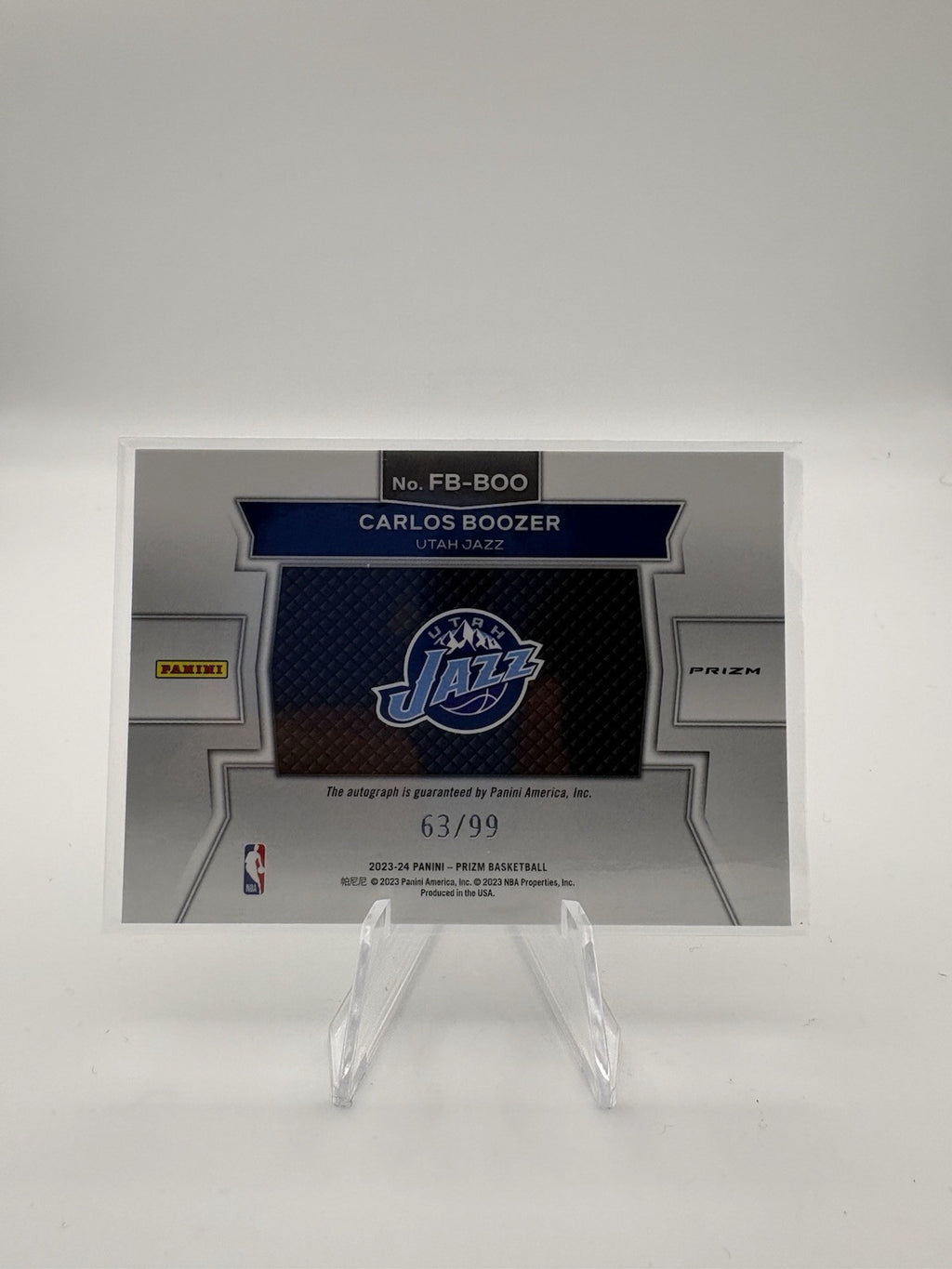 CARLOS BOOZER 2023-24 PRIZM FAST BREAK RED PRIZM AUTO /99 UTAH JAZZ