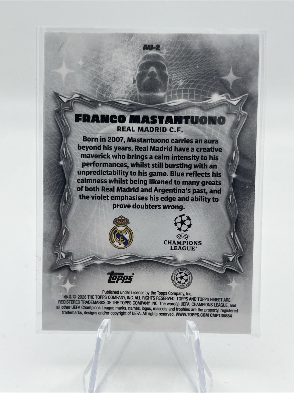 Franco Mastantuono - 2025-26 Topps Finest UEFA CC Aura #AU-2 Real Madrid Rookie