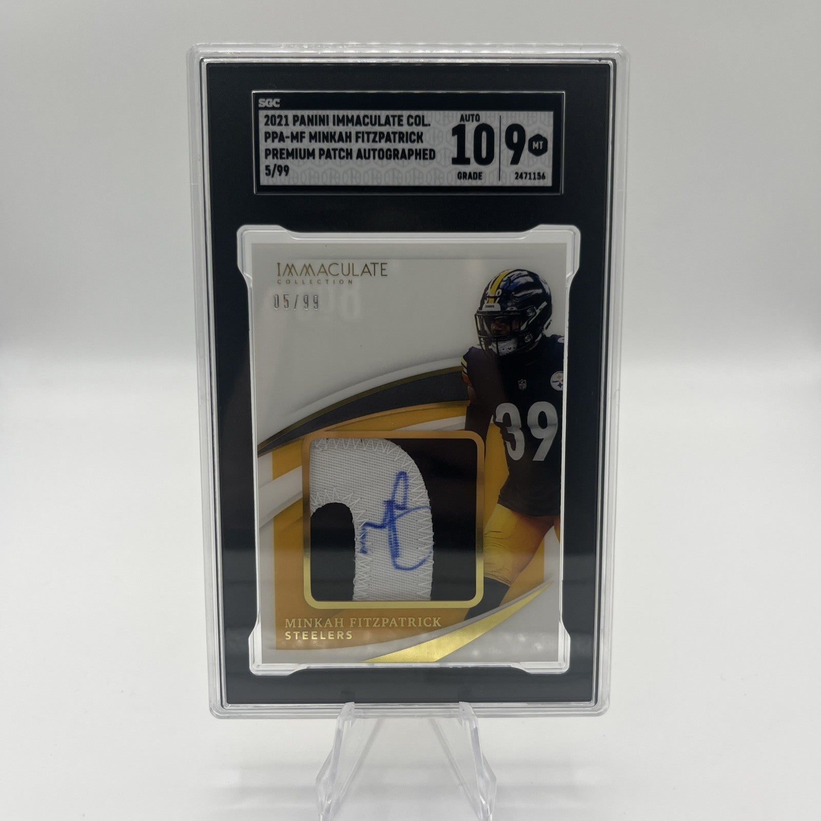 2021 panini immaculate Minkah Fitzpatrick Premium Patch Autograph #/99 SGC 9/10