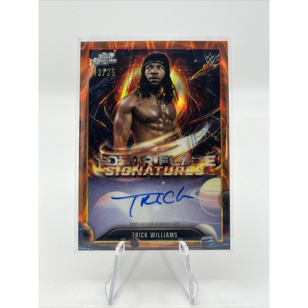 2026 Topps Chrome WWE Cosmic Solar Flares Signatures Trick Williams Orange /25