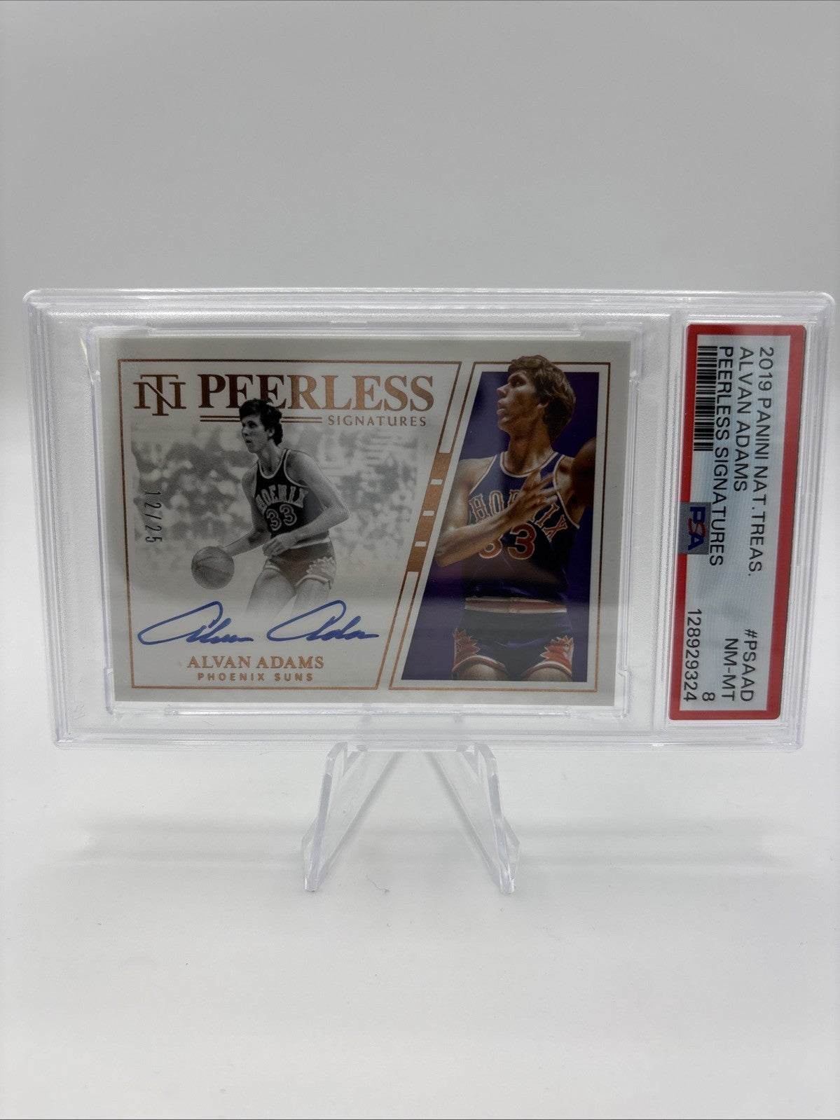 2019 Panini National Treasures Alvan Adams Peerless Signatures /25 PSA 8
