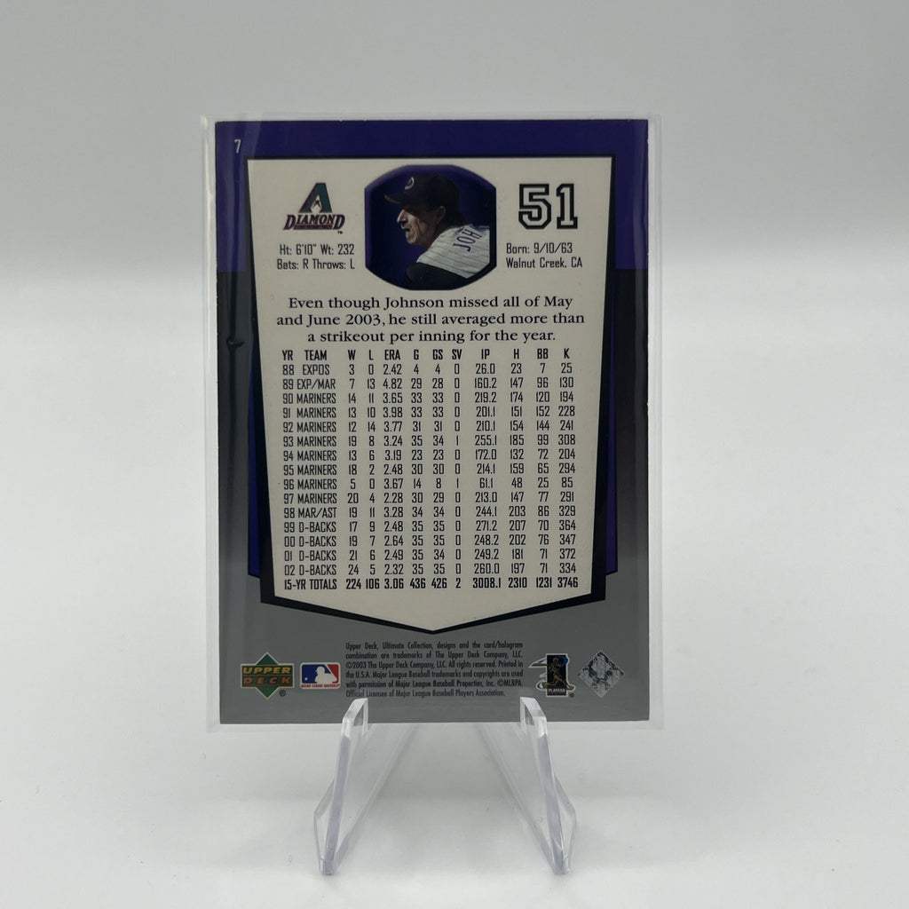 2003 Upper Deck Ultimate Collection RANDY JOHNSON #/850 Arizona Diamondbacks #7