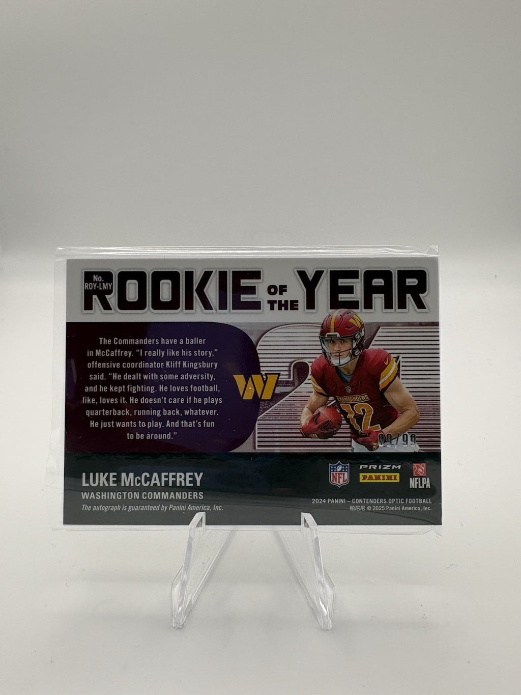 2024 Panini Contenders Optic - Rookie of the Year Contenders Luke McCaffrey...