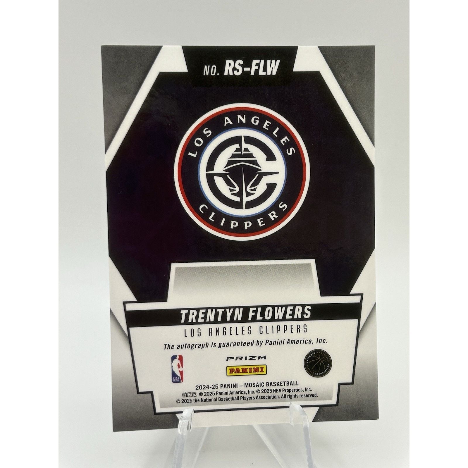 2024-25 Panini Mosaic Trentyn Flowers Rookie Scripts Autograph Clippers RC