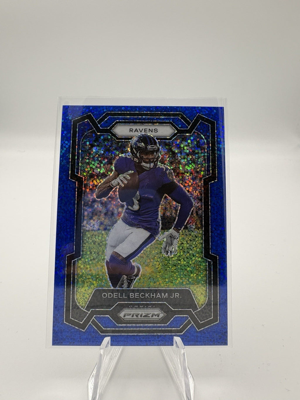 ODELL BECKHAM JR. 2023 PANINI PRIZM FOOTBALL BLUE SPARKLE RAVENS /96 Q2715
