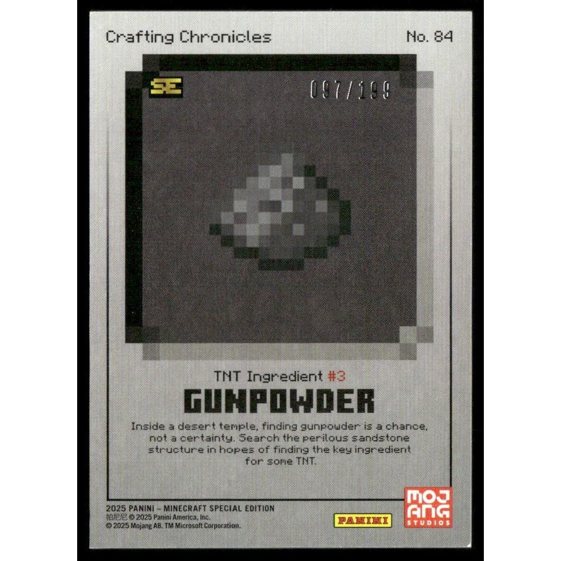 2025 Panini Minecraft 15th Anniversary #84 Gunpowder #/199