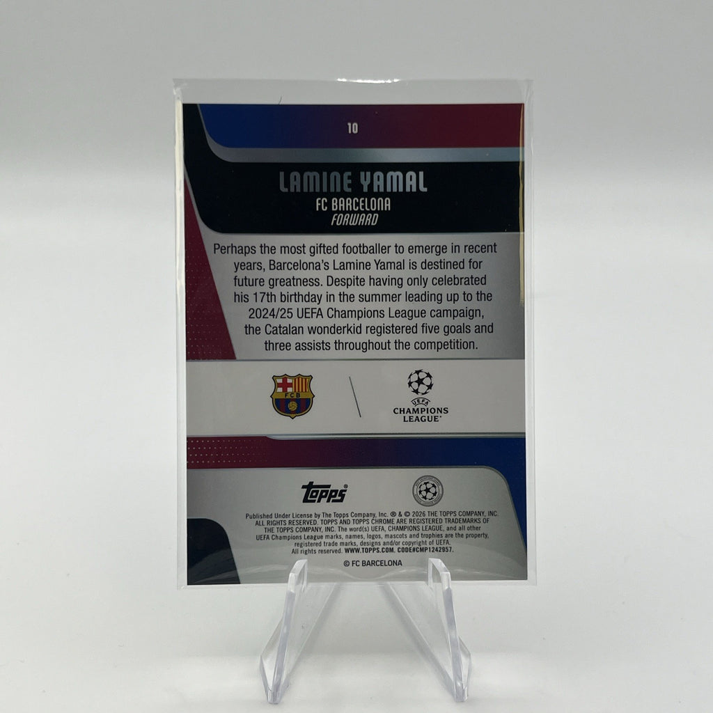 Topps 2026 Topps Chrome UEFA Champions League Lamine Yamal #10 Barcelona