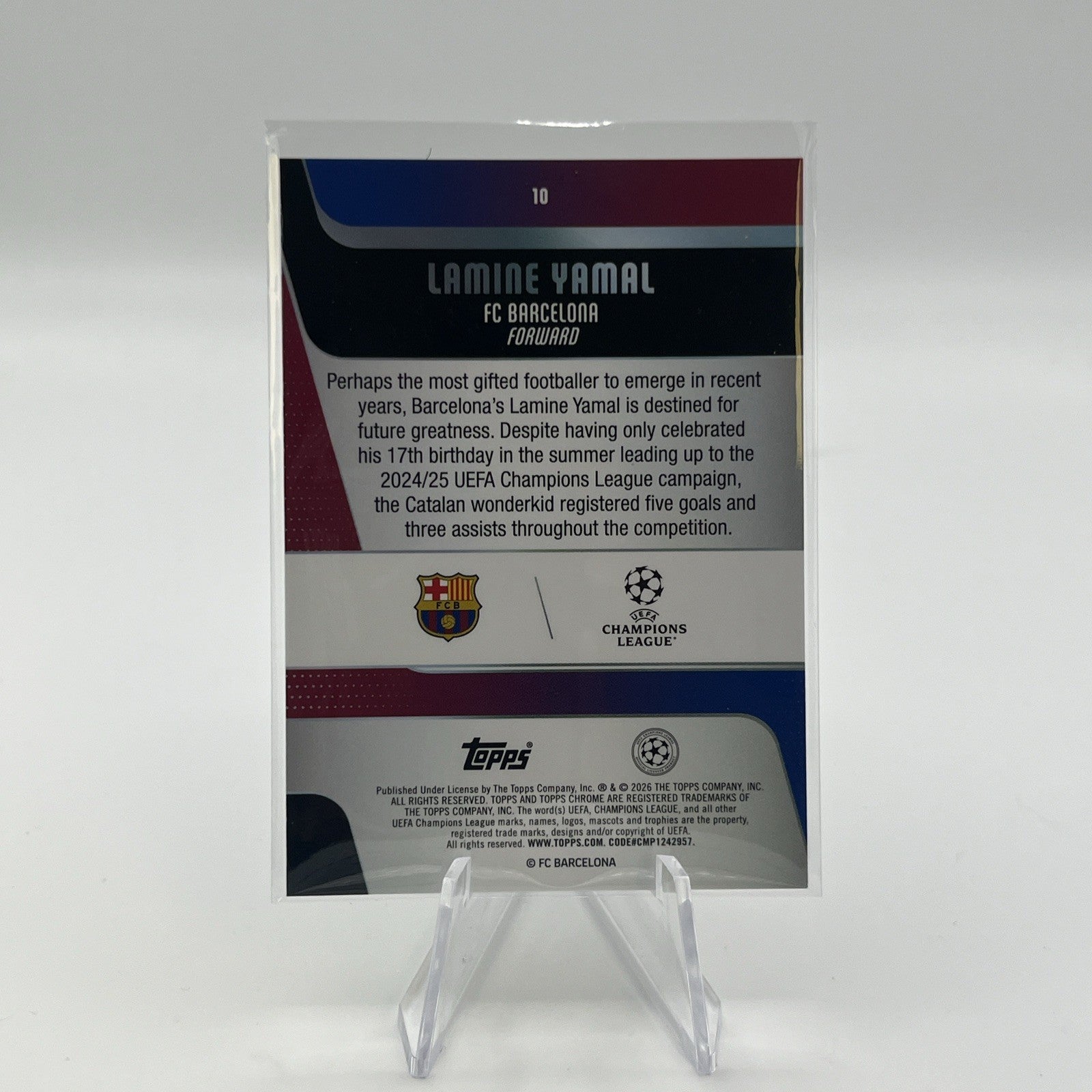Topps 2026 Topps Chrome UEFA Champions League Lamine Yamal #10 Barcelona