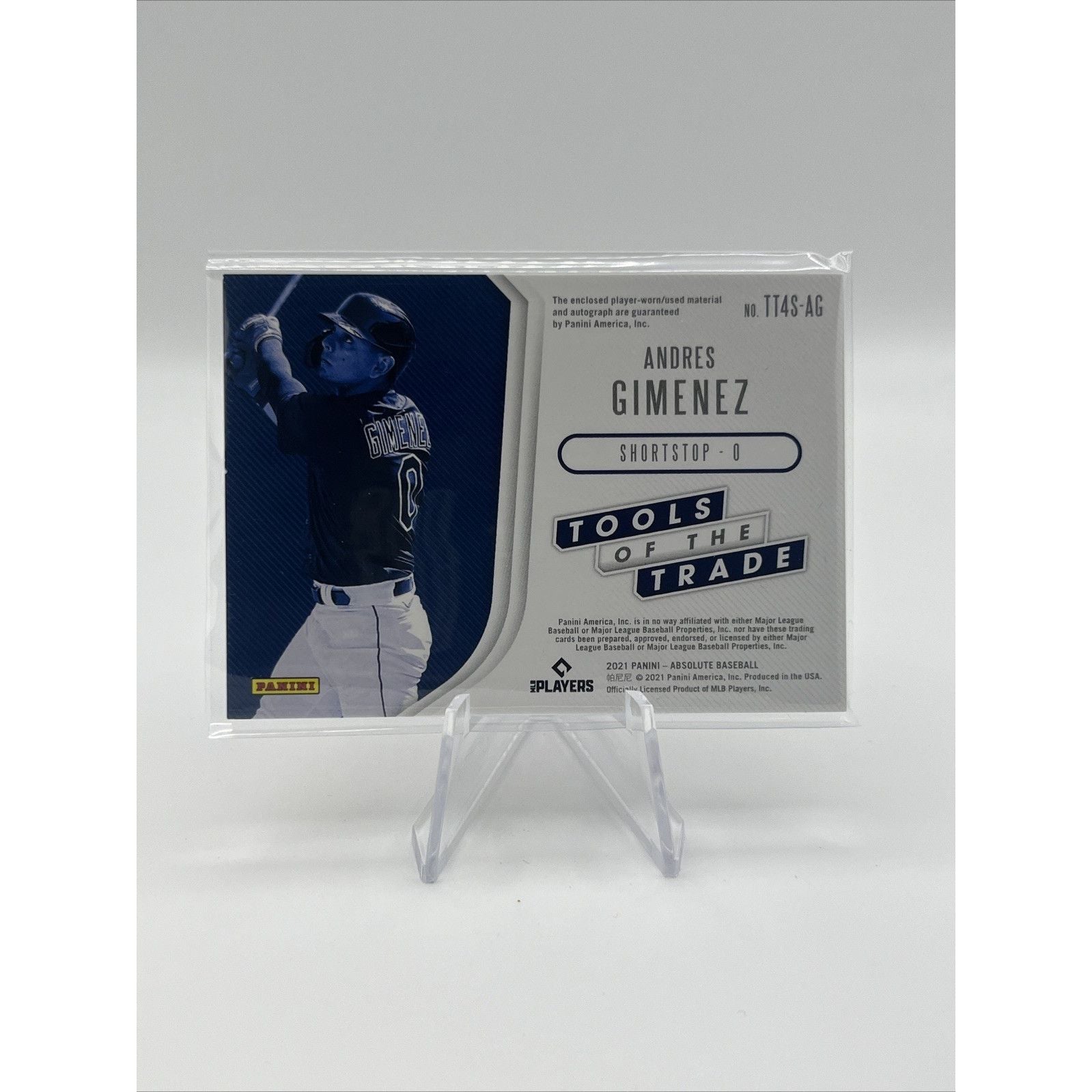2021 Panini Absolute Gold #/25 Andres Gimenez Rookie Auto RC Quad Relic