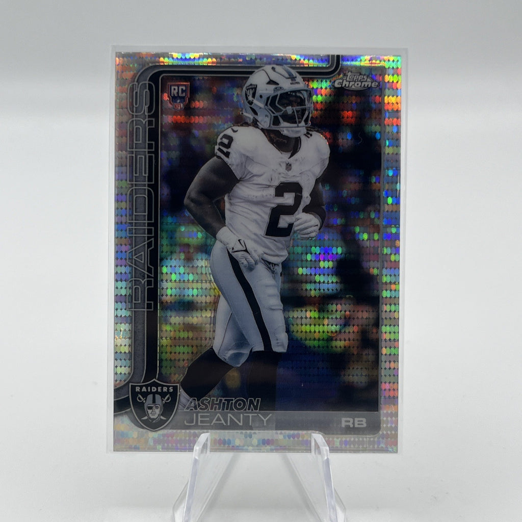 2025 TOPPS CHROME ASHTON JEANTY SILVER PULSAR REFRACTOR #322 RAIDERS ROOKIE