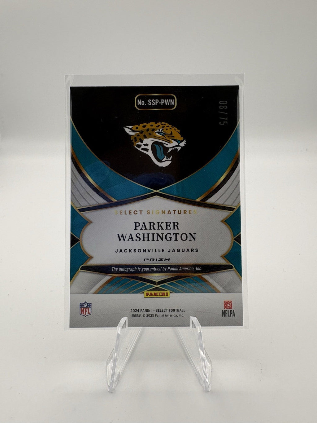 2024 Panini Select - Select Signatures Parker Washington #SSP-PWN Red Prizm /75