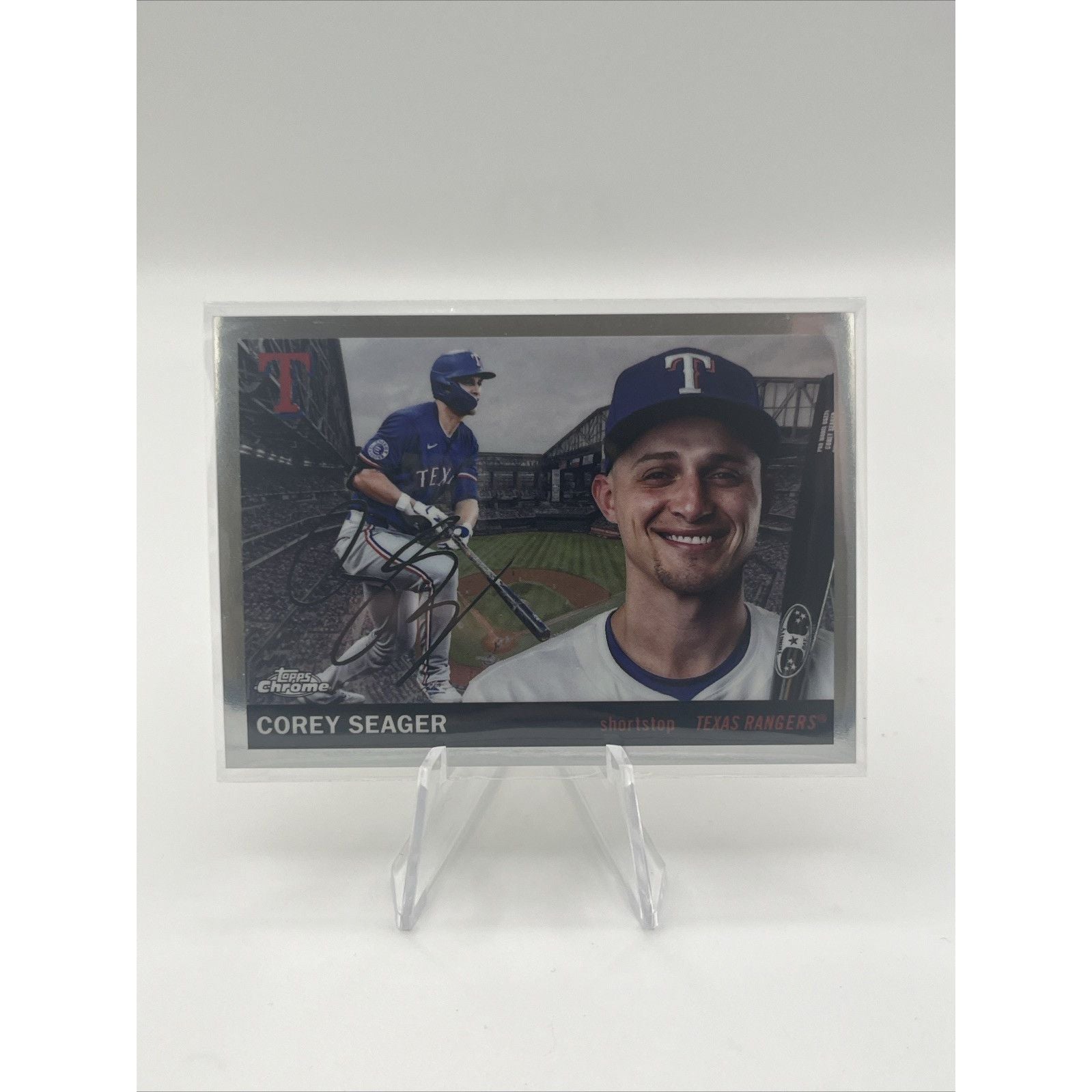 2025 Topps Chrome Platinum City Variation Corey Seager SP #55CV-76 Rangers