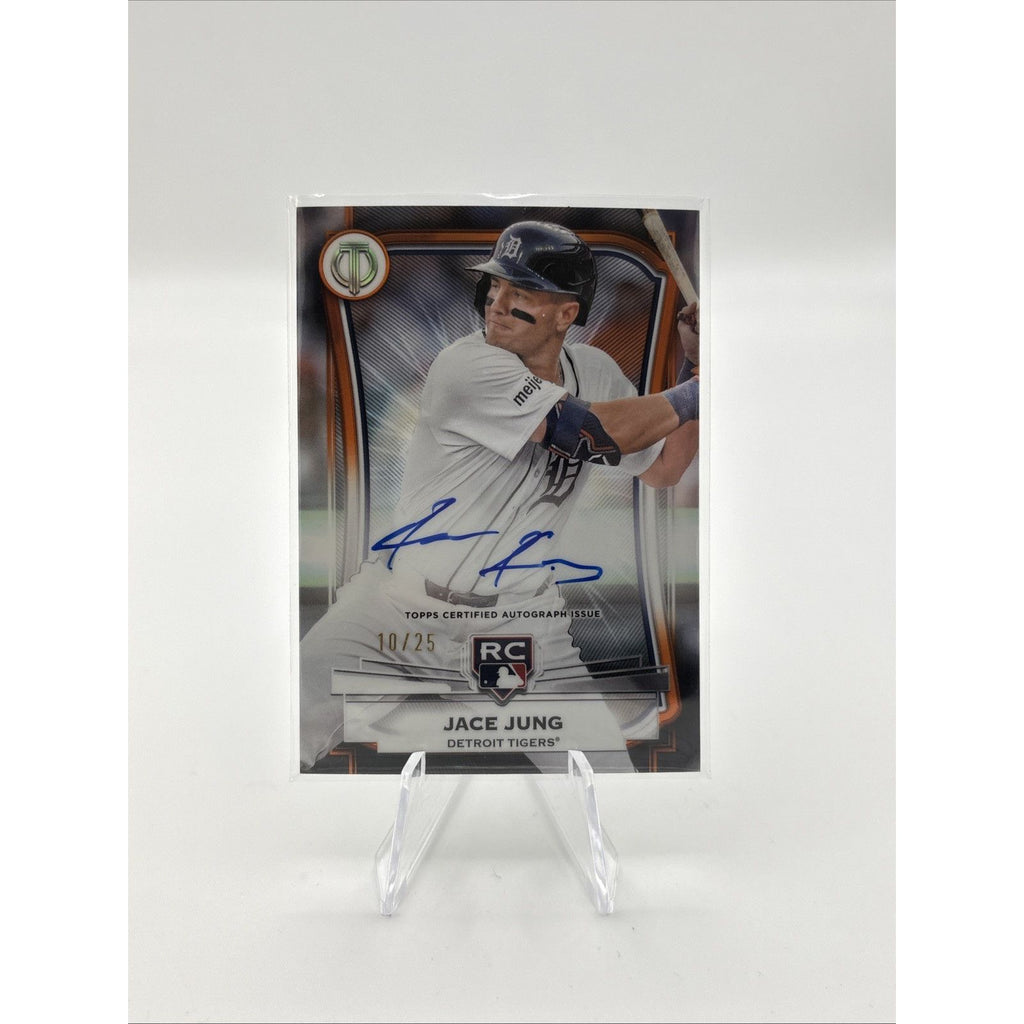 2025 Topps Tribute Jace Jung League Inauguration Orange Refractor Auto RC #/25🔥