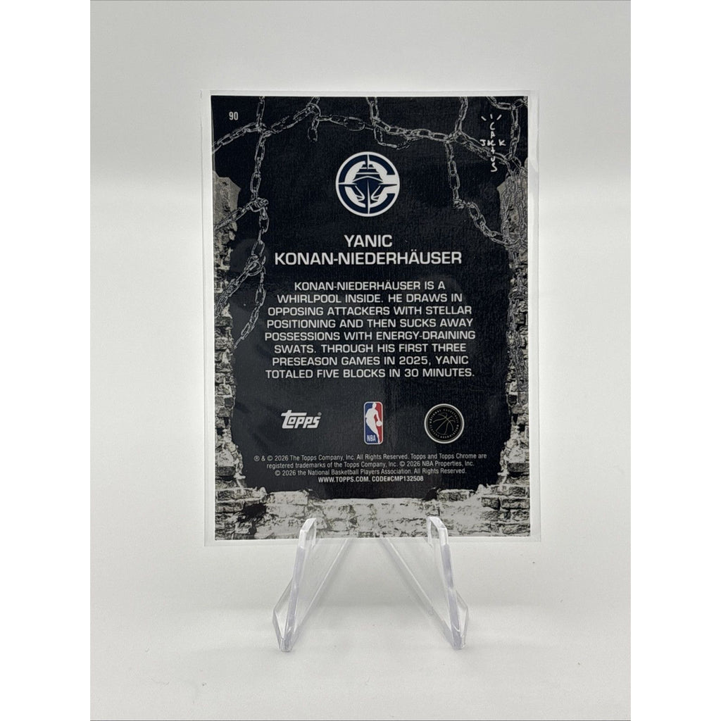 2025-26 Topp Chrome Cactus Jack Yanic Konan-Niederhäuser #90 NBA Logo Refractor 