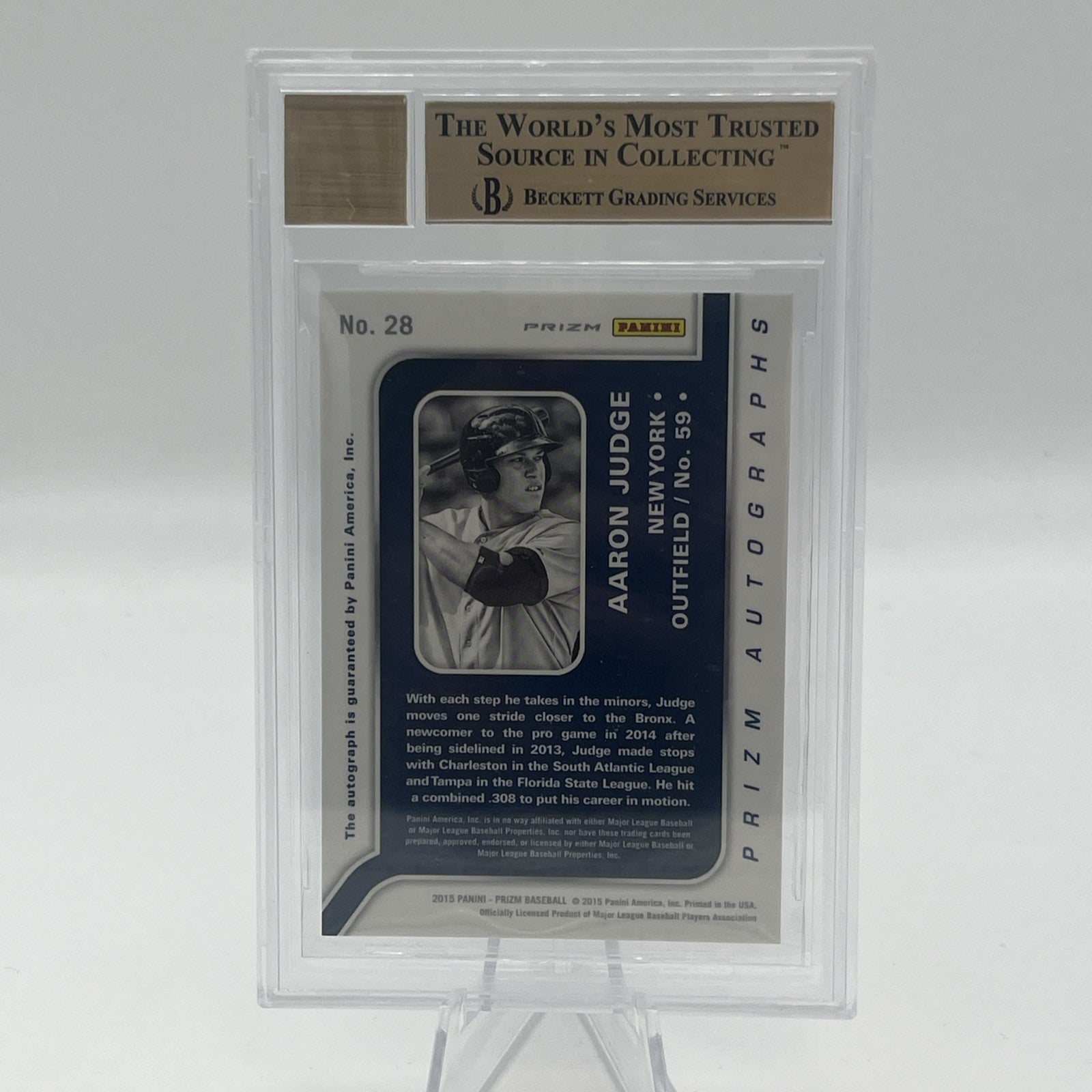 2015 Panini Prizm Aaron Judge Red Power Autographs /125 BGS 9.5/10