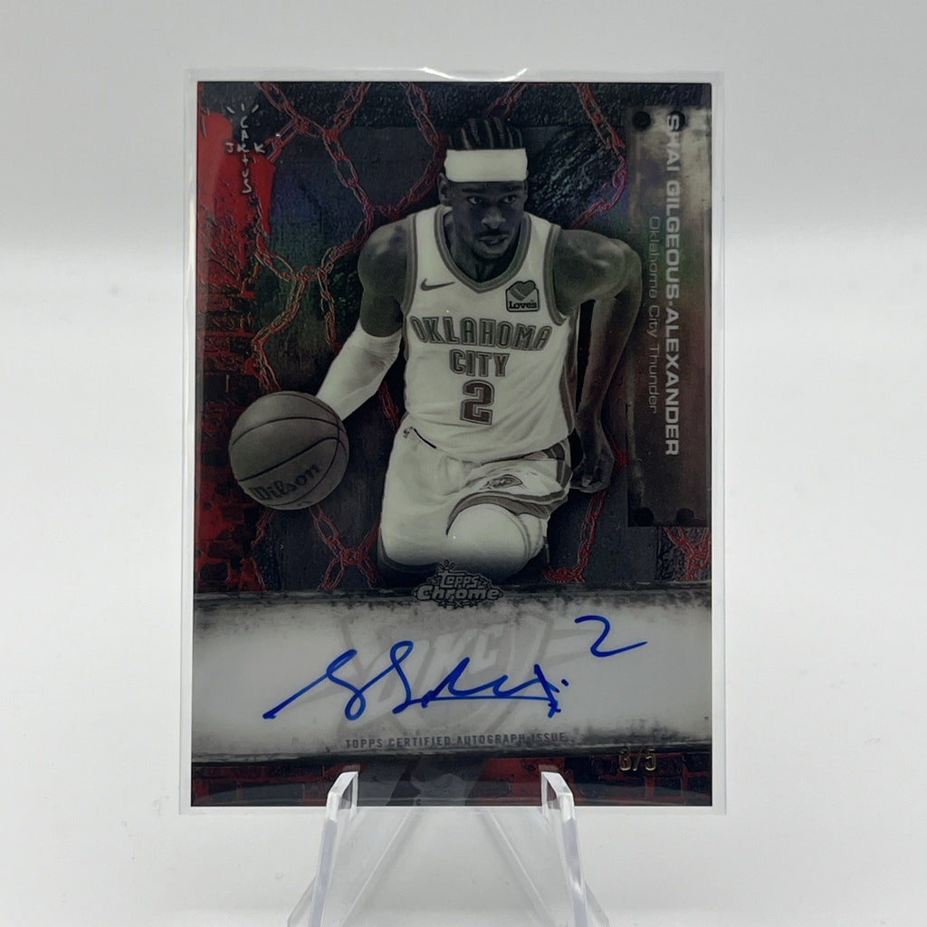 Shai Gilgeous-Alexander 2025-26 Topps Chrome x Cactus Jack AUTO Red #/5