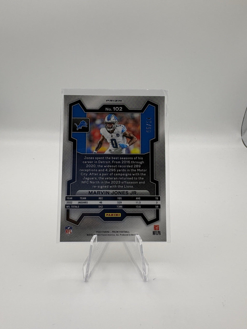 2023 Panini Prizm Marvin Jones Jr. #102 Gold Sparkle Prizm /24